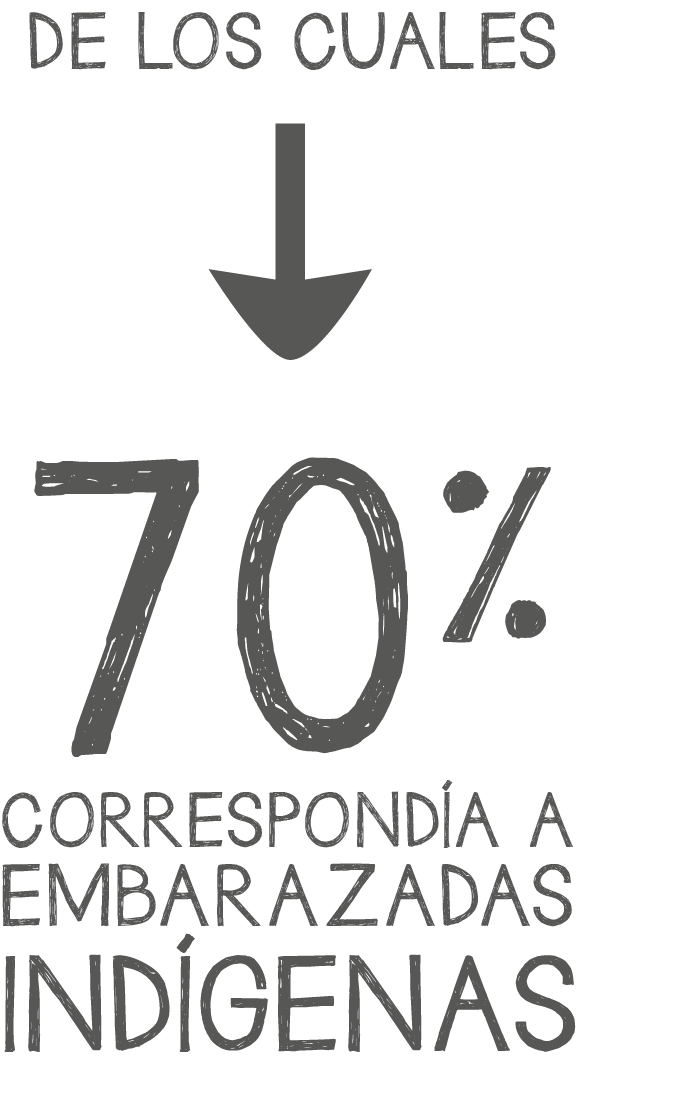 De los cuales el 70% correspondía a embarazadas indígenas