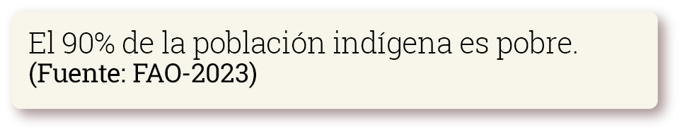 El 73% de la población indígena es pobre. Fuente: INE Guatemala 2013