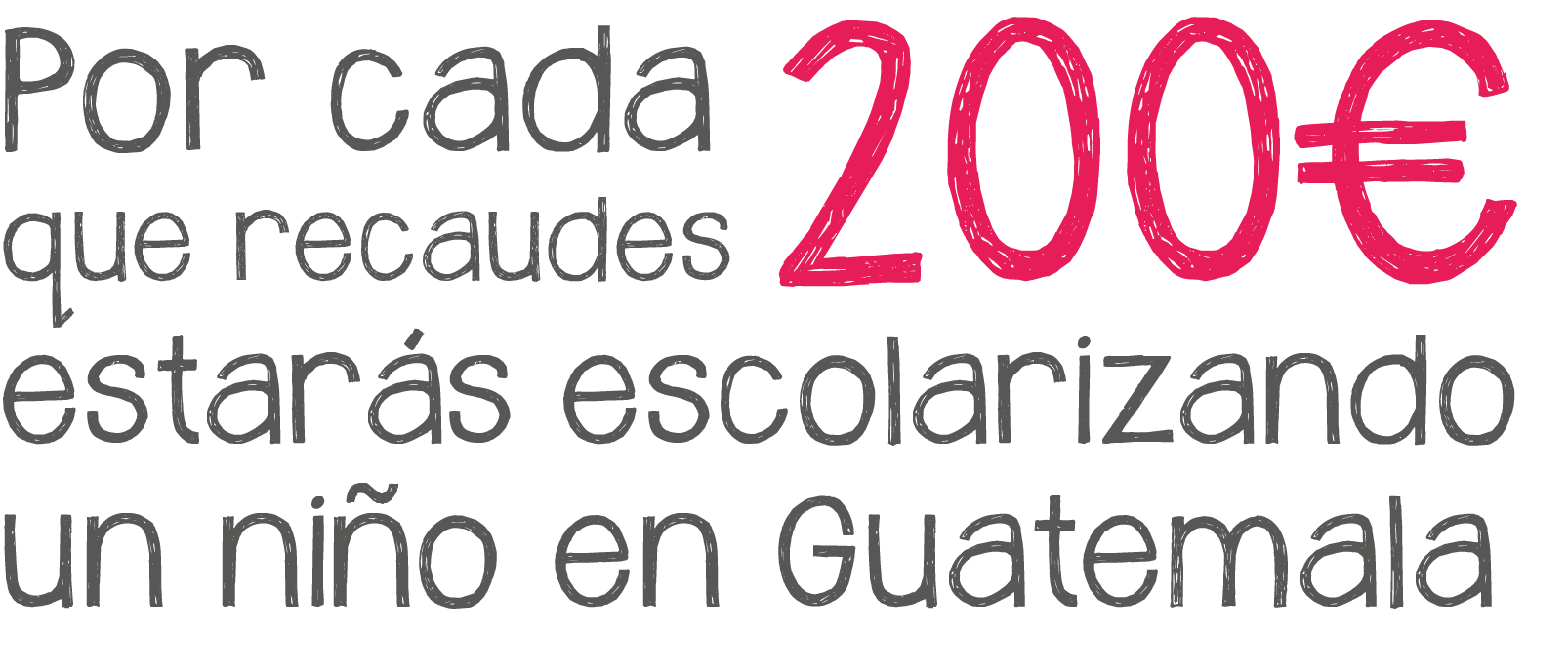 Por cada 200 euros que recaudes estarás escolarizando a un niño en Guatemala